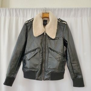 Belle Vere Vegan Faux Fur Aviator Bomber jacket